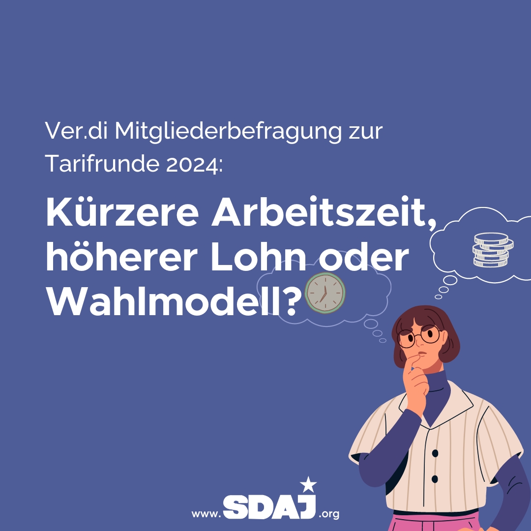 Ver.di Mitgliederbefragung zur Tarifrunde: Kürzere Arbeitszeit, höherer Lohn oder Wahlmodell?