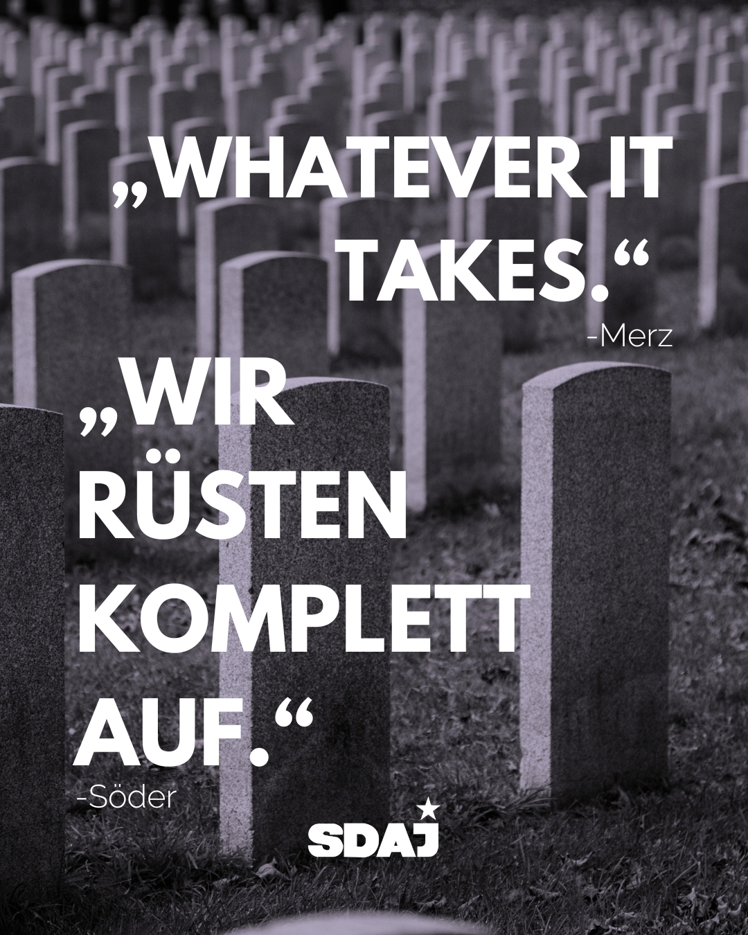 „Whatever it takes.“ – Merz  „Wir rüsten komplett auf.“ – Söder